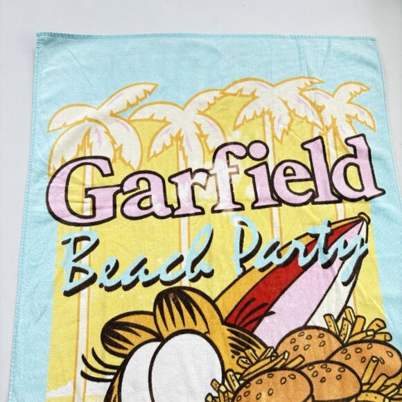 Vintage Garfield Beach Party Towel 1978 Franco Surfing W/ Burgers Jim Davis - Picture 5 of 8